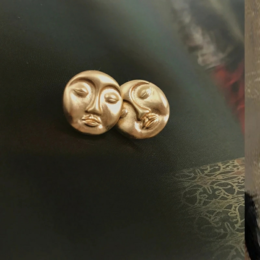 Animal / Mineral Peaceful Moon Earrings - Picture 2 of 4